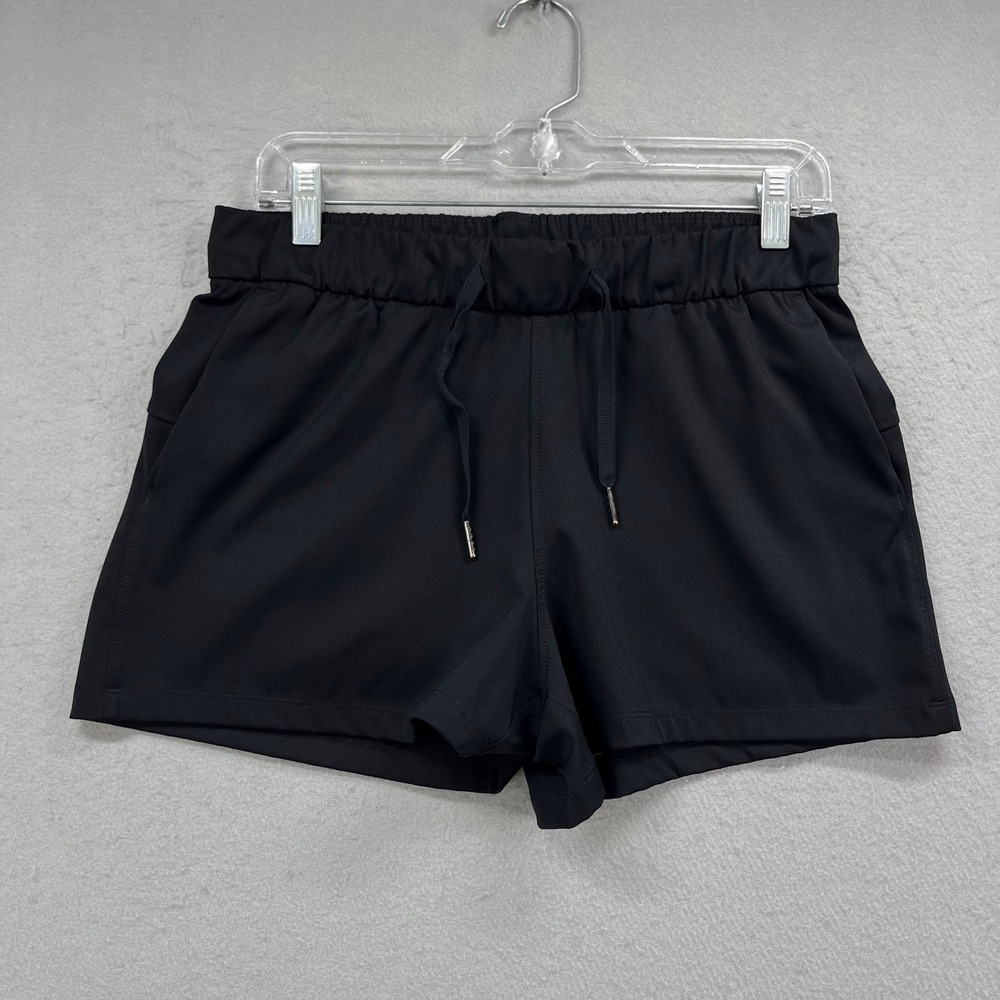 CRZ Yoga Shorts Womens 30W* Black Athletic Running Drawstring Elastic Stretch